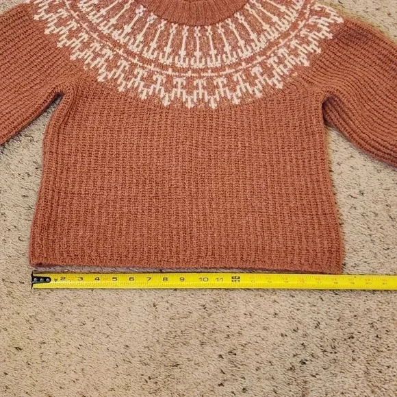 Universal Thread chunky cropped long capped sleeve orange winter sweater size s - Picture 8 of 10